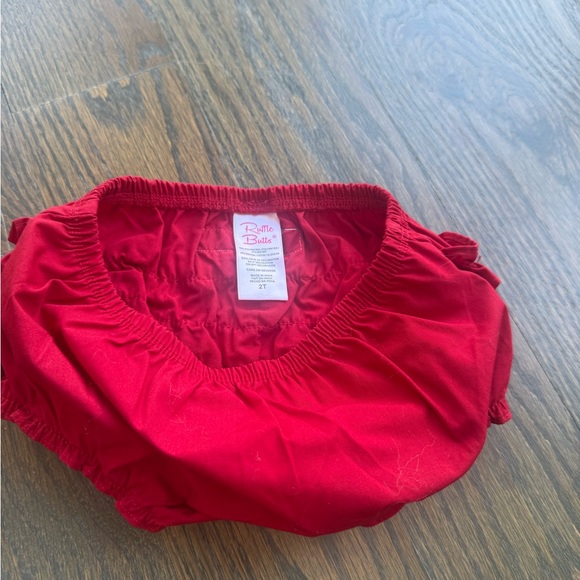 Ruffle Butts Bright Red Ruffle Diaper Cover - Picture 2 of 3